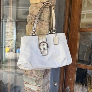 Coach Cream Leather Tote Bag